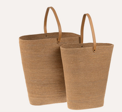 Capri Seagrass Basket Tote Sienna