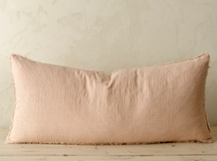 Lina Linen Peony Bolster Cushion 14"x31"