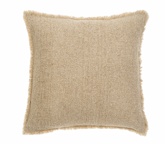 Fringed Boucle Cushion Light Sand 20"x20"