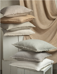 Fringed Boucle Cushion Light Sand 20"x20"