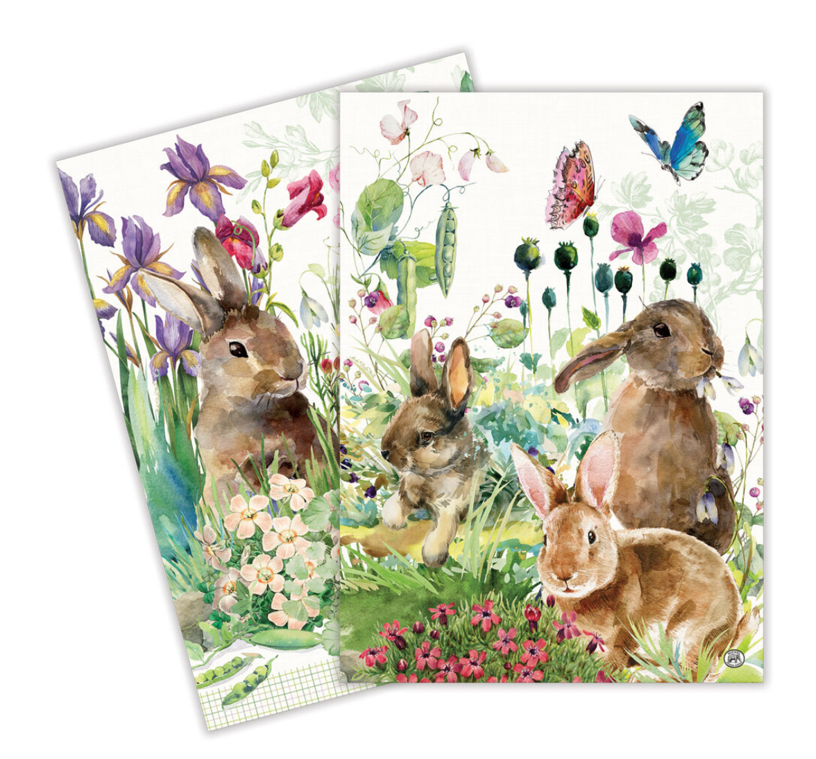 Michel Design Works Bunny Meadows Tea Towels Set of 2 100% Cotton