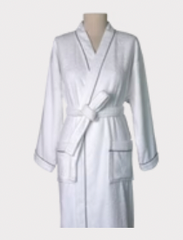 Talesma Kimono Bathrobe With Binding White/Grey
