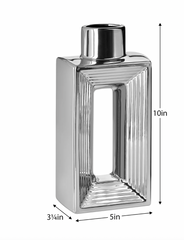 Rialto Shiny Silver Ceramic Bottle Vase