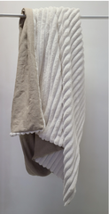 Chenille Corded Throw Blanket Natural Linen Backing