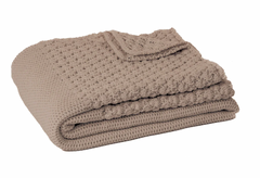 Basket Throw Chenille Blanket Taupe