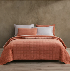 Squares 100% Cotton Coverlet Set With Shams