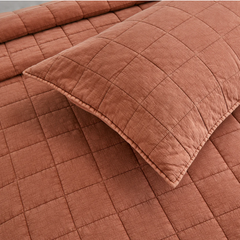 Squares 100% Cotton Coverlet Set With Shams