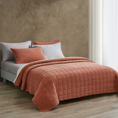 Squares 100% Cotton Coverlet Set With Shams