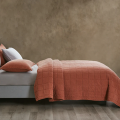 Squares 100% Cotton Coverlet Set With Shams