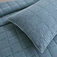 Squares 100% Cotton Coverlet Set With Shams