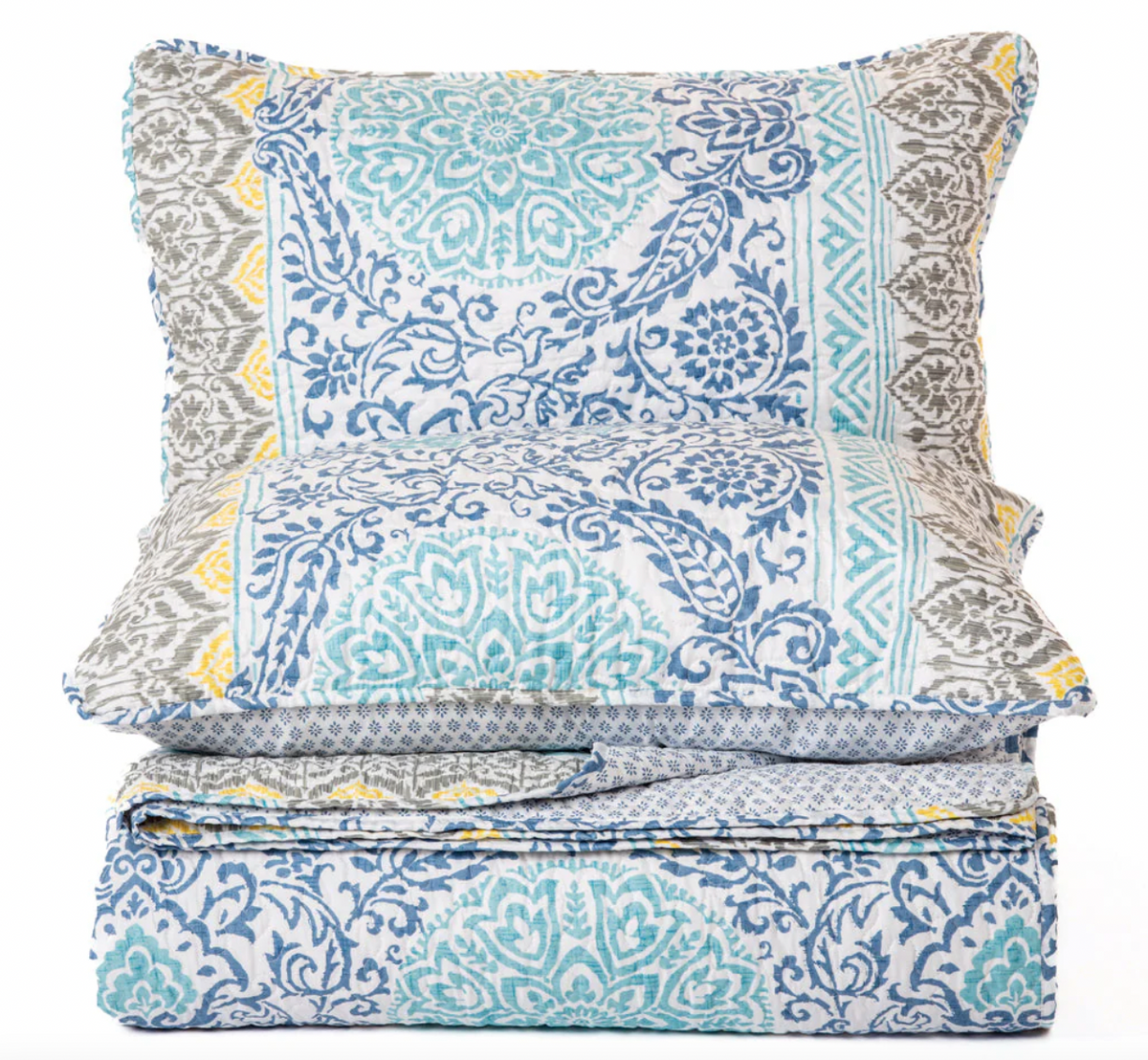 Dominik King Mediterranean Quilt Set With Shams