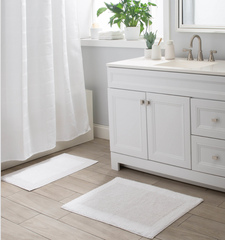 Brighton Set of 2 White Bath Rugs
