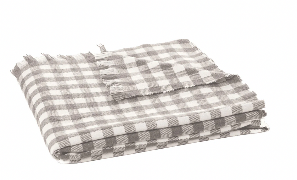 Manos Grey Checkered Throw Blanket 50"x60"