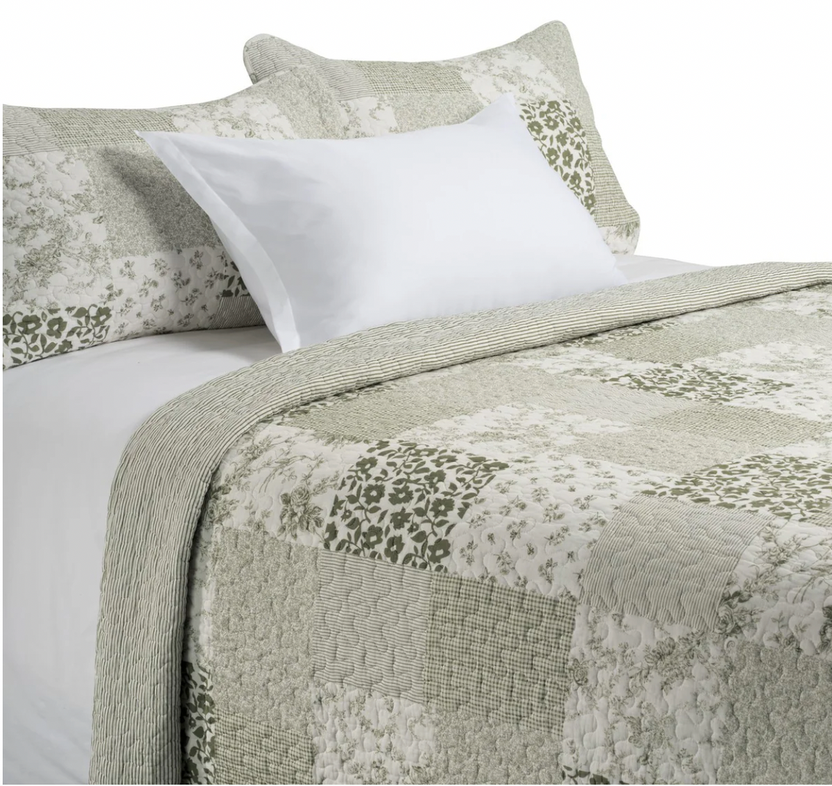 Matcha Quilted Coverlet Set With Shams 3 Pieces