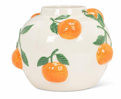Fruity Large Orange Vase Porcelain 7"