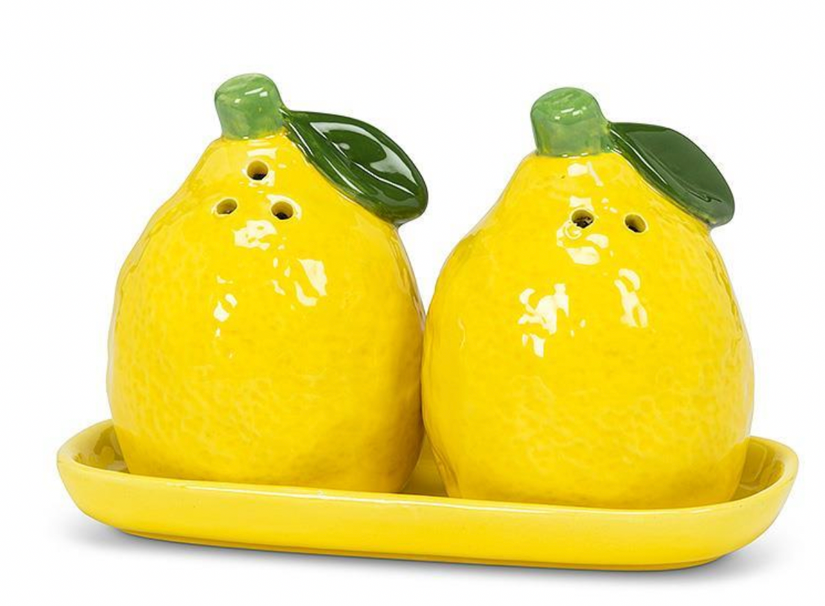 Lemon Salt & Pepper Set with Tray