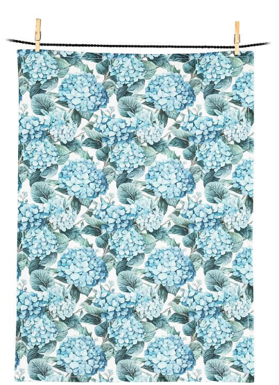 Hydrangeas Tea Towel Cotton