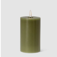 Luxlite Flameless LED Pillar Candle Green