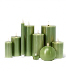 Luxlite Flameless LED Pillar Candle Green