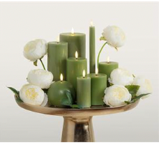 Luxlite Flameless LED Pillar Candle Green
