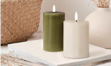 Luxlite Flameless LED Pillar Candle Green