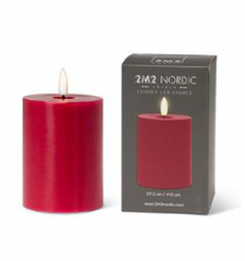 Luxlite Flameless LED Pillar Candle Red