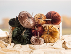 Velour Large Velvet Pumpkin Assorted Shades Velvet