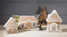 Gingerbread House Shaped Cushion Small 10"
