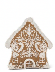 Gingerbread House Shaped Cushion Small 10"