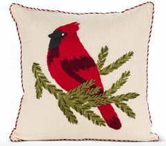 Cardinal On A Branch Decorative Cushion 17"