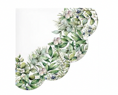 Round Winter Greenery Napkins 6.5"