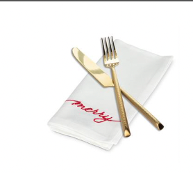 Merry Stitch Napkin Cotton 18" Square