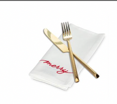 Merry Stitch Napkin Cotton 18" Square