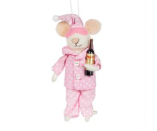 Wynona Bedtime Pajama Mouse With Wine