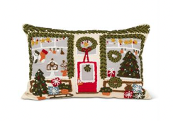Christmas Village Gift Shop Lumbar Decorative Cushion 12"x15"