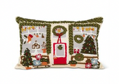 Christmas Village Gift Shop Lumbar Decorative Cushion 12"x15"