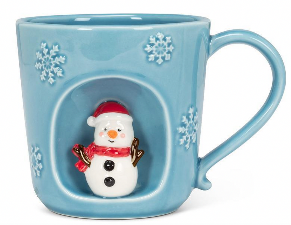 Alcove Snowflake Mug With Snowman 14oz