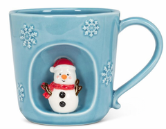 Alcove Snowflake Mug With Snowman 14oz