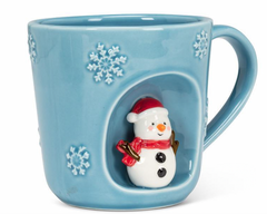 Alcove Snowflake Mug With Snowman 14oz