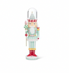Charm Shiny Candy Soldier with Cake Snow Globe Blue 13"