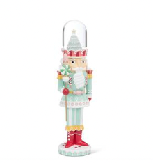 Charm Shiny Candy Soldier with Cake Snow Globe Blue 13"
