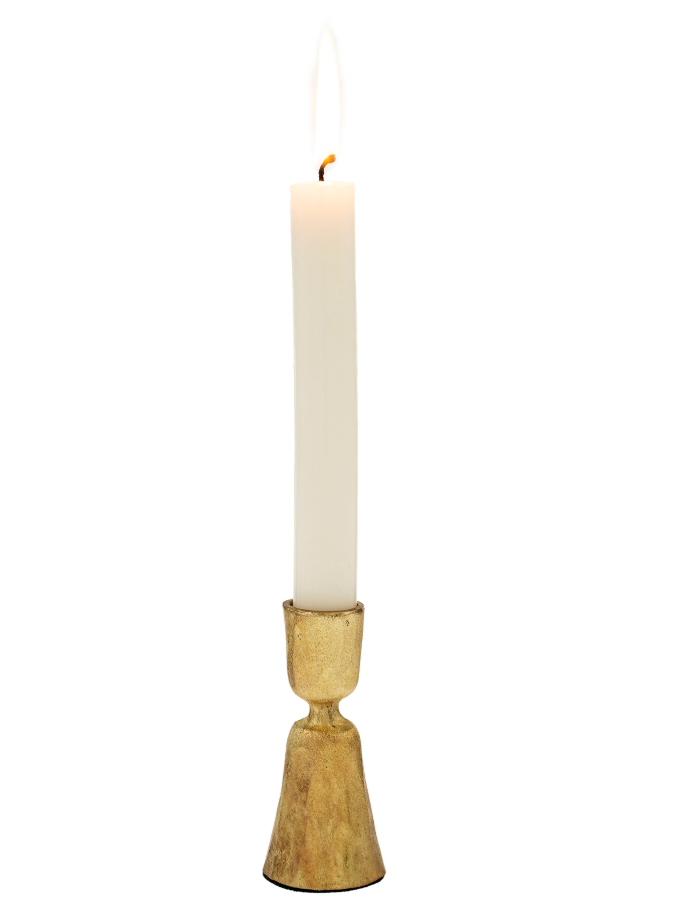 Zora Forged Candle Holder Gold 3.5"