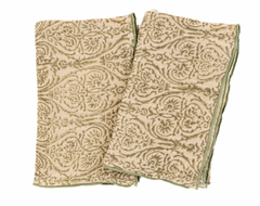Aria Block Print Tea Towel Crinkle Cotton Set of 2