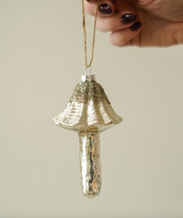 Merry Mushroom Antique Silver Ornament 5"