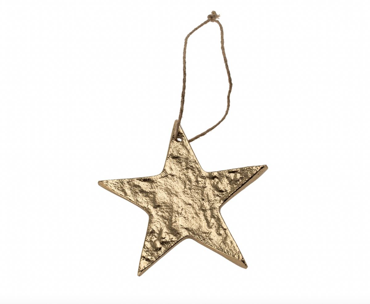 Hammered Star Ornament Gold