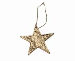 Hammered Star Ornament Gold