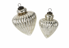 Giant Glass Teardrop Ornament Silver Small 5.5"