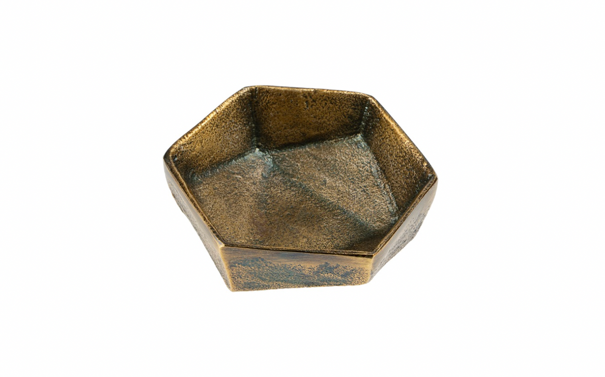 Geo Bronze Catchall Tray 4"