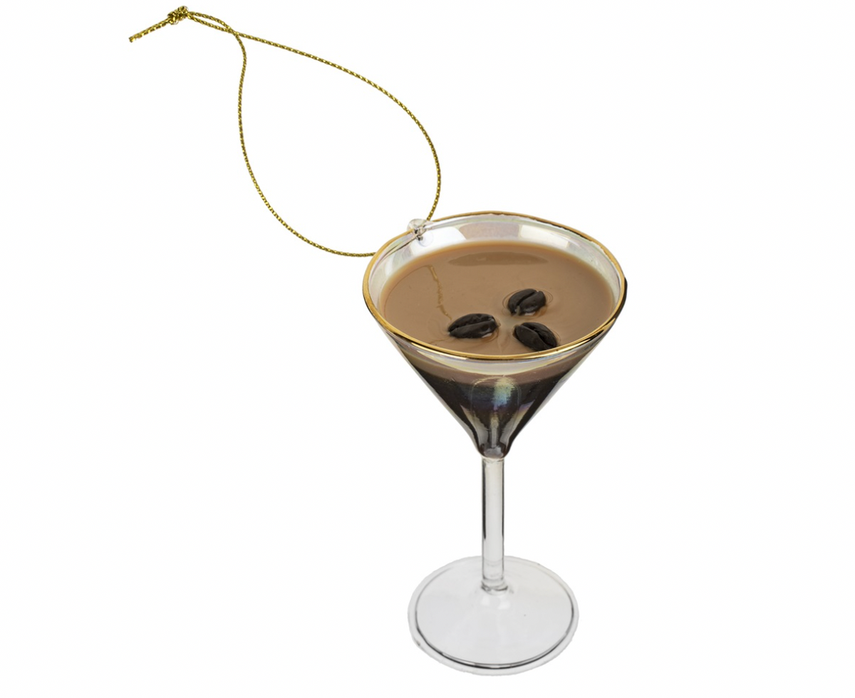 Espresso Martini Hand-Blown Glass Ornament 4"