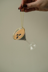 Espresso Martini Hand-Blown Glass Ornament 4"